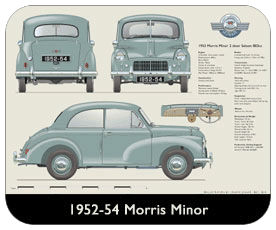 Morris Minor Series II 2dr saloon 1952-54 Place Mat, Small